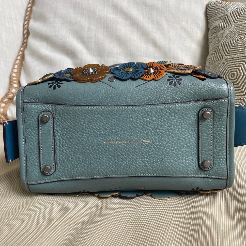 Coach 1941 Limited Edition Rogue 25 Tea Rose Satchel 10512, COA, Blue Multi - Picture 7 of 13
